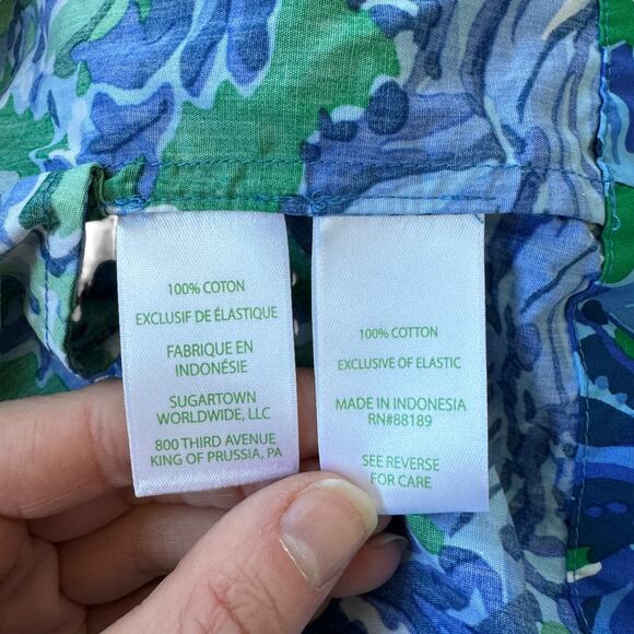 Lilly Pulitzer Smocked Mini Dress Blue Green - Picture 9 of 14